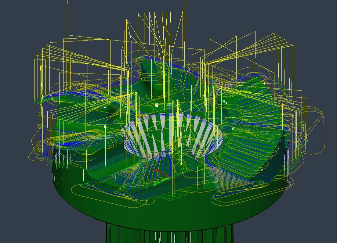 The ramped tooth profile on last year’s design.