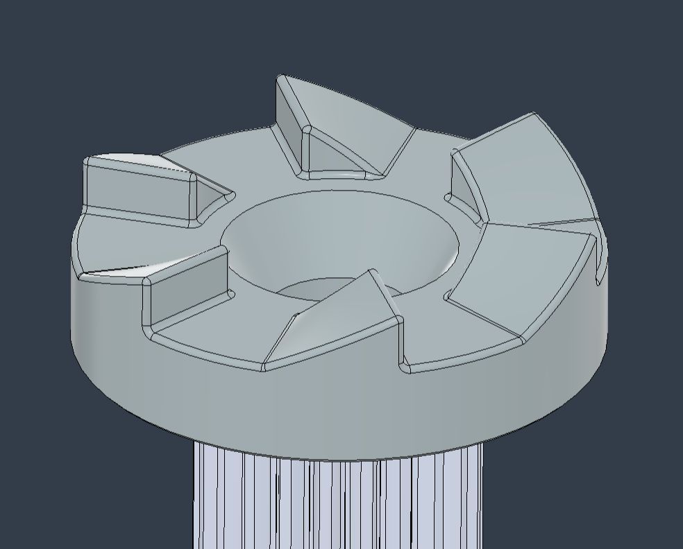 Complex toolpaths required to rough and finish the ramped tooth profile on last year’s design.