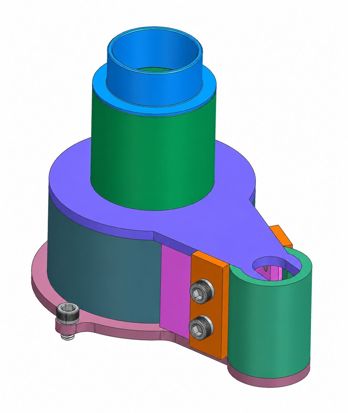 Each of the differently colored pieces was an individual component that was welded together.